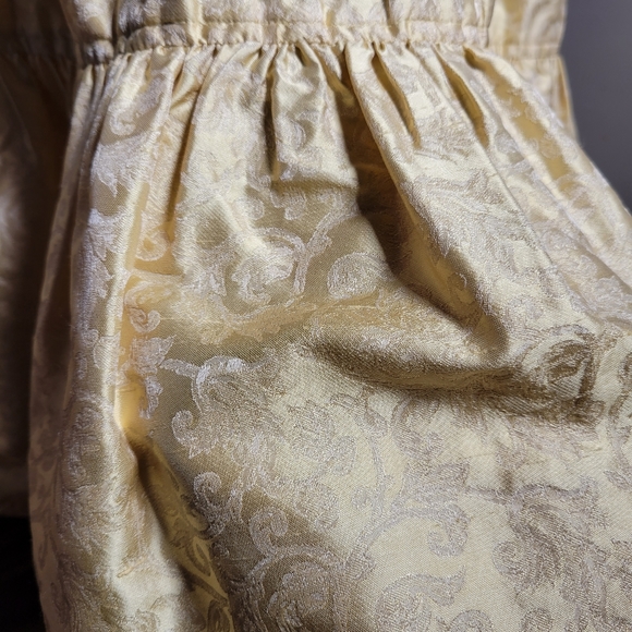 BLAIR DELMONICO 100% SILK GOLD SCROLL PRINT TIERED SKIRT - Picture 3 of 7